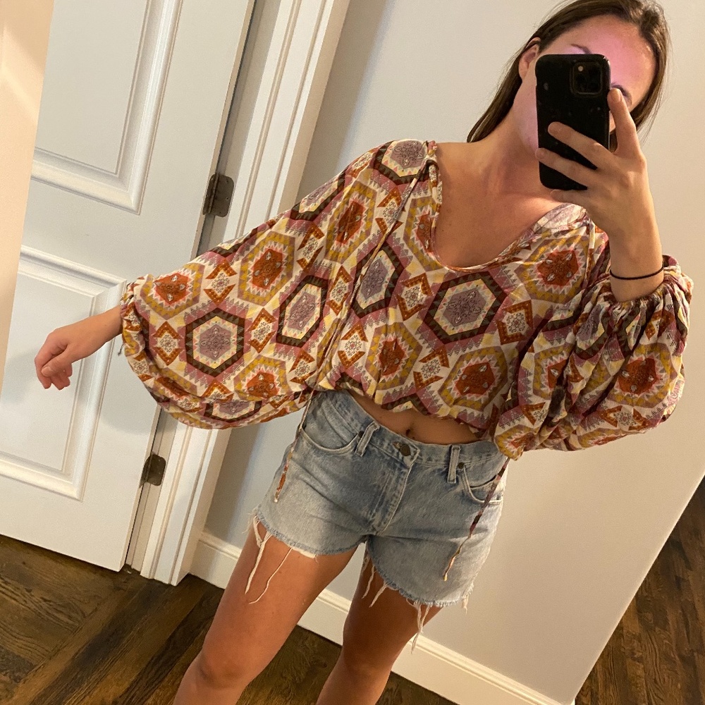Boho Baloon Sleeve Blouse